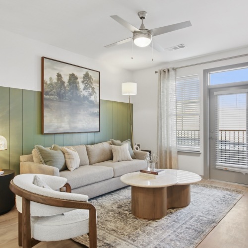 Open space living area with natural lighting